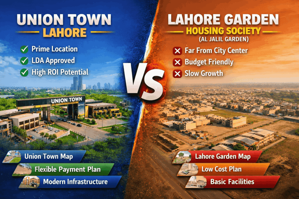 How Union Town is Better Investment Option than Lahore Garden Housing Society